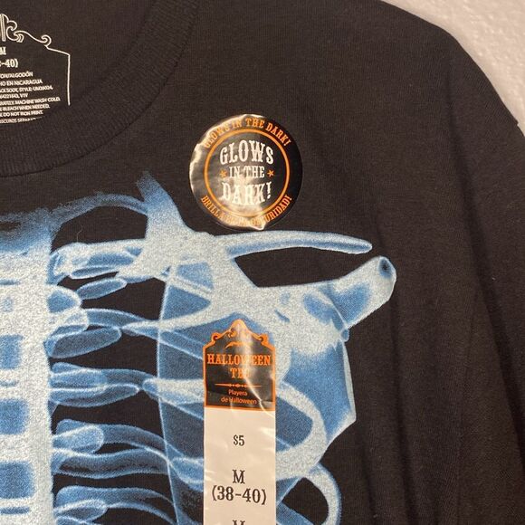 NWT New Halloween Tee T-shirt Rib Cage Glow in the Dark Costume Size Medium - Picture 5 of 8